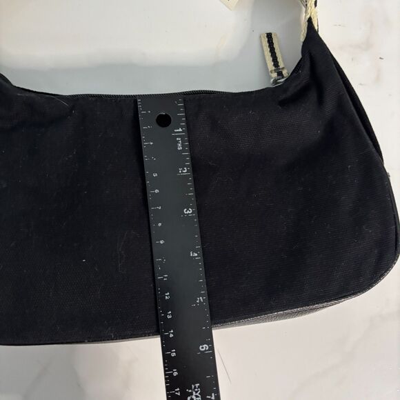 Old Navy Vintage Y2K Shoulder Bag Mini Baguette Purse NWT 2002 Canvas Black - Picture 5 of 9